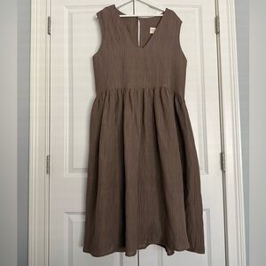 Megan Huntz textures drop waist dress with pockets